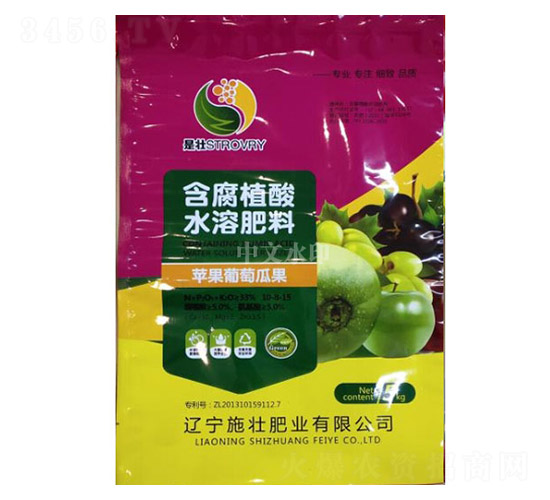蘋果葡萄瓜果專用含腐植酸水溶肥料10-8-15-施壯肥業