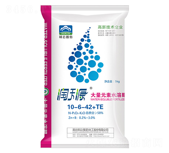 大量元素水溶肥料10-6-42+TE-潤(rùn)天源-祥云化工