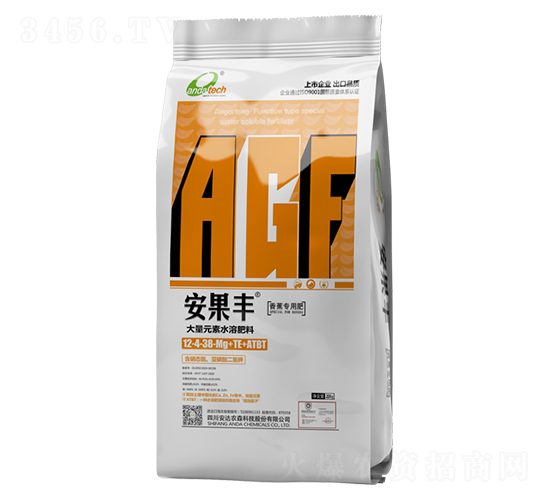 香蕉專用大量元素水溶肥料12-4-38-Mg+TE-安果豐-安達農森