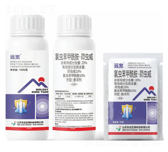 20%氯蟲苯甲酰胺·茚蟲威懸浮劑-遠寬-東遠生物
