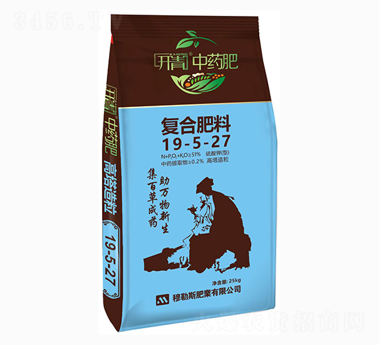 硫酸鉀型高塔造粒復合肥料19-5-27-開青中藥肥-穆勒斯肥業