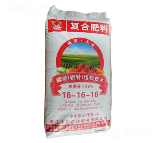輥針造粒復混肥料16-16-16-利爾達肥業