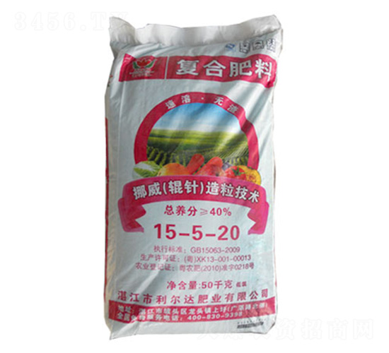 輥針造粒復混肥料15-5-20-利爾達肥業