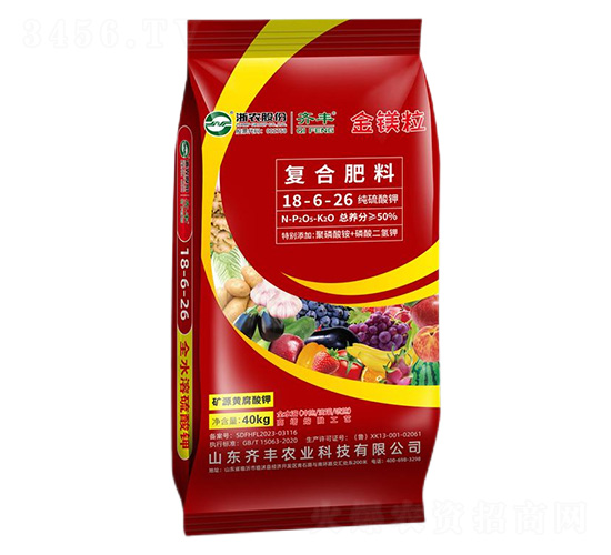高塔礦源黃腐酸鉀復合肥料18-6-26-金鎂粒-齊豐農業